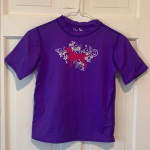 The Black Dog Girls Ocean Tec Purple Shirt Swim‎ Beach, Size Medium